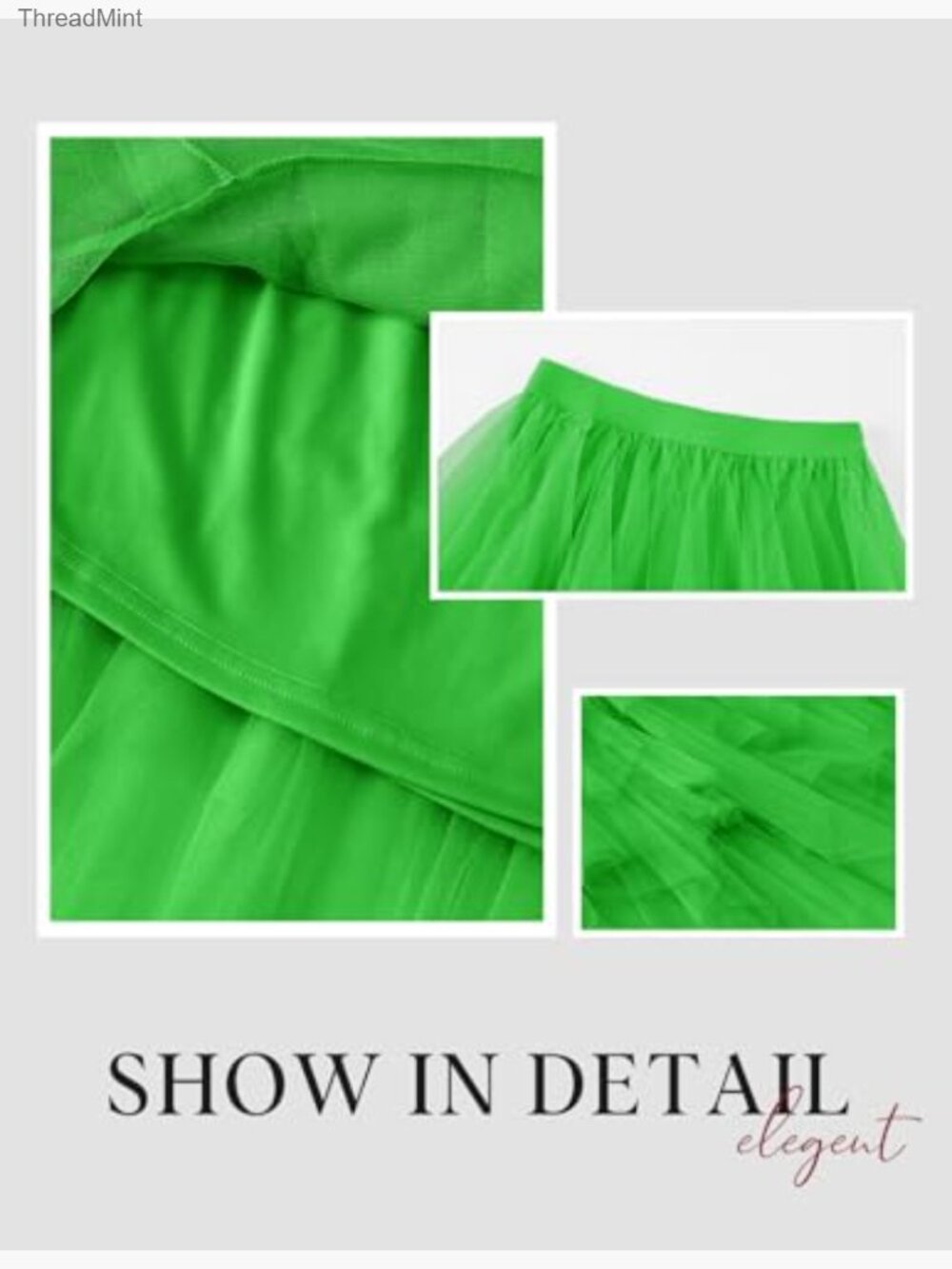 Fluffy Layered Tulle Tutu Skirt A-Line Midi - Picture 6 of 7